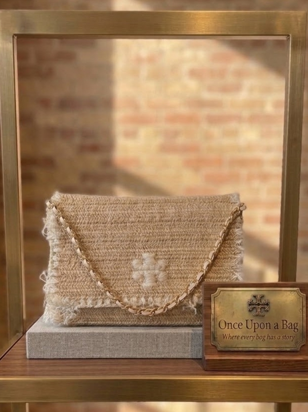 Tory Burch Marion Woven Straw / Raffia Fringe Flap Shoulder Bag